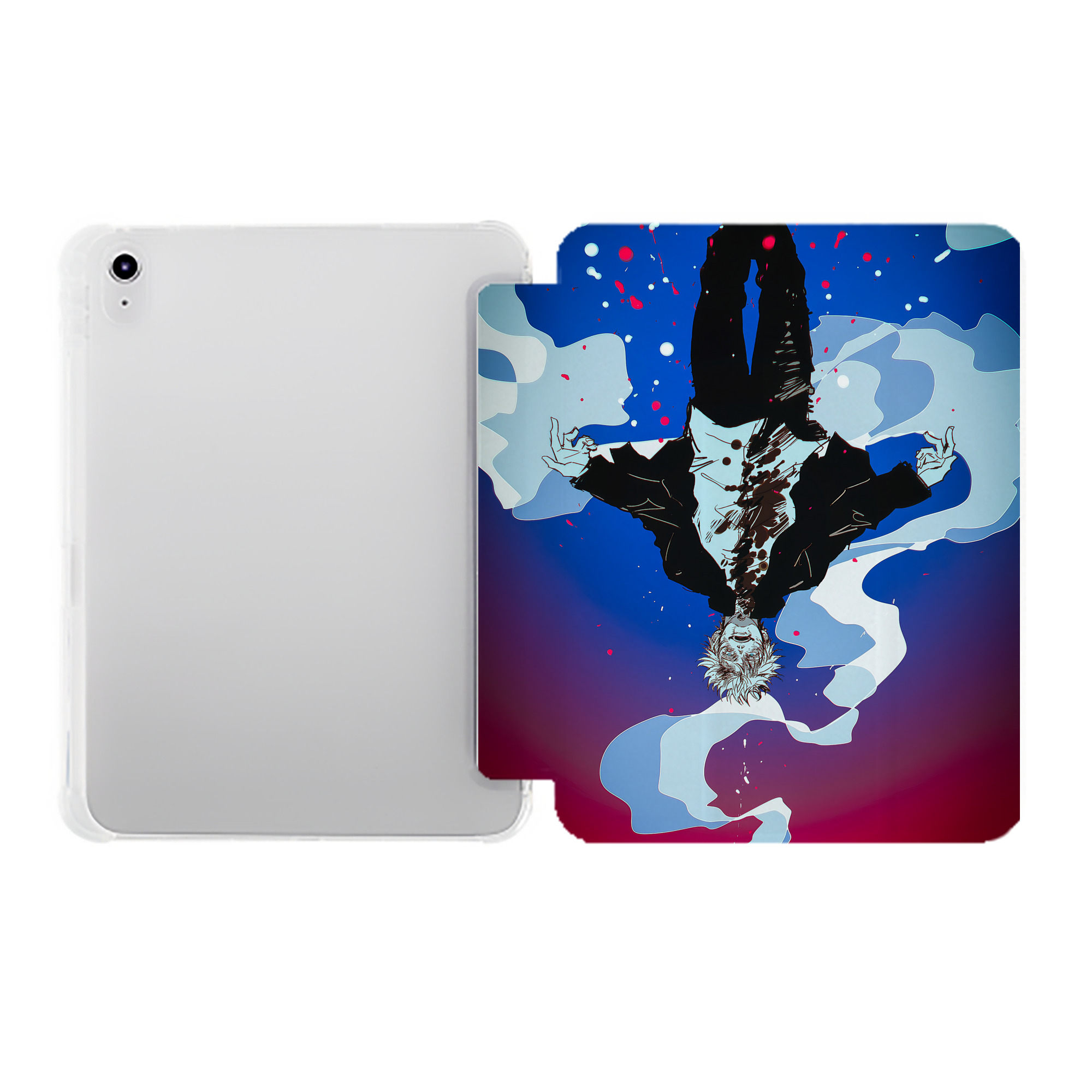 （画像用） 呪術廻戦 Jujutsu Kaisen IPad ケース ペン収納付き 三つ折りスタンド PUレザー×シリコン 対応機種9.5/10.5/10.9インチ